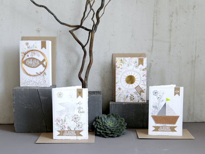 Konfirmationsblumenkarte Boot