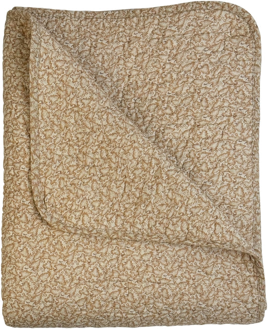 Decke / Tagesdecke / Quilt Ethnic Leaves Kamel 140x220 cm