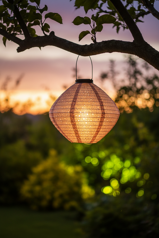 Laterne mit Solar Kreisel hellpink