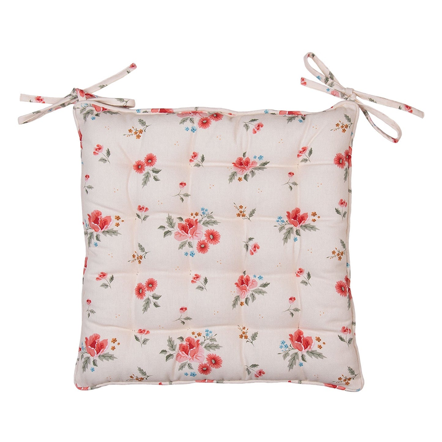 Stuhlkissen mit Blumen Creme