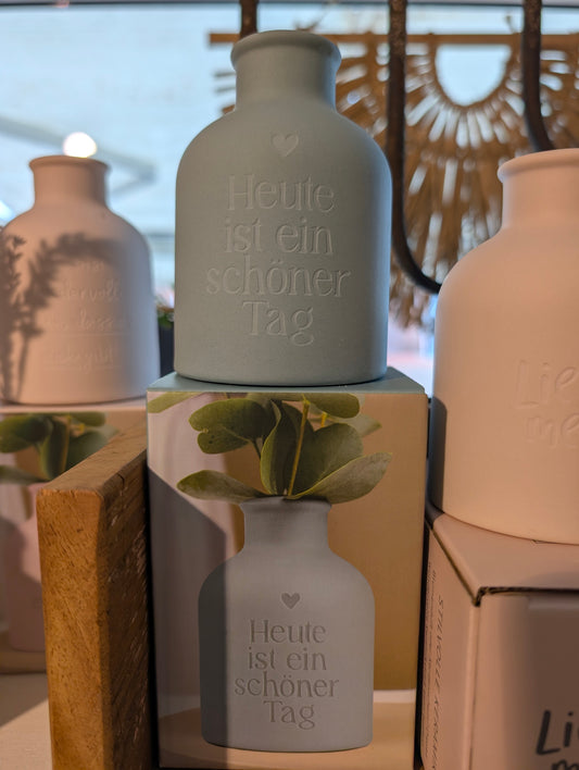 Vase "Heute ist ein schöner Tag"