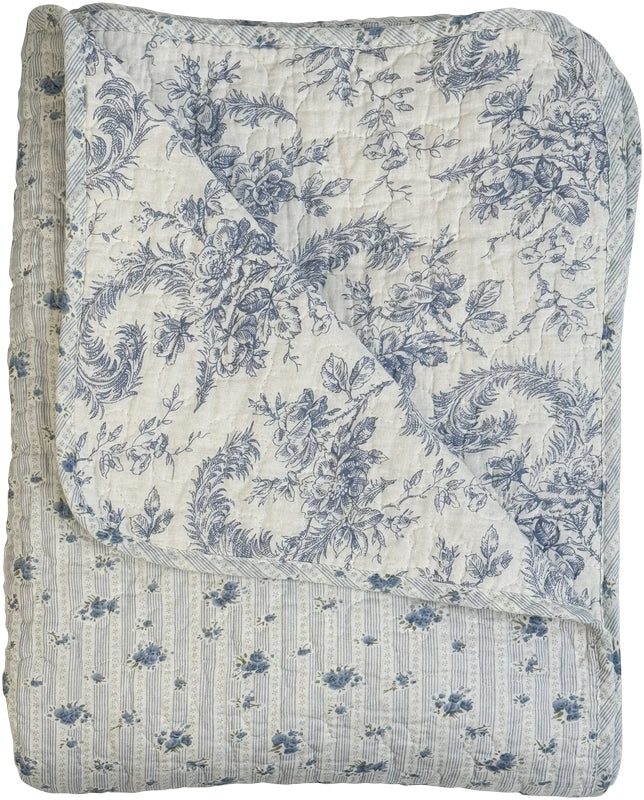 Decke / Tagesdecke / Quilt Ethnic Blau 140x180 cm