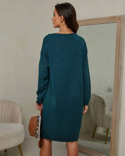 Gestricktes Kleid Tanne grün