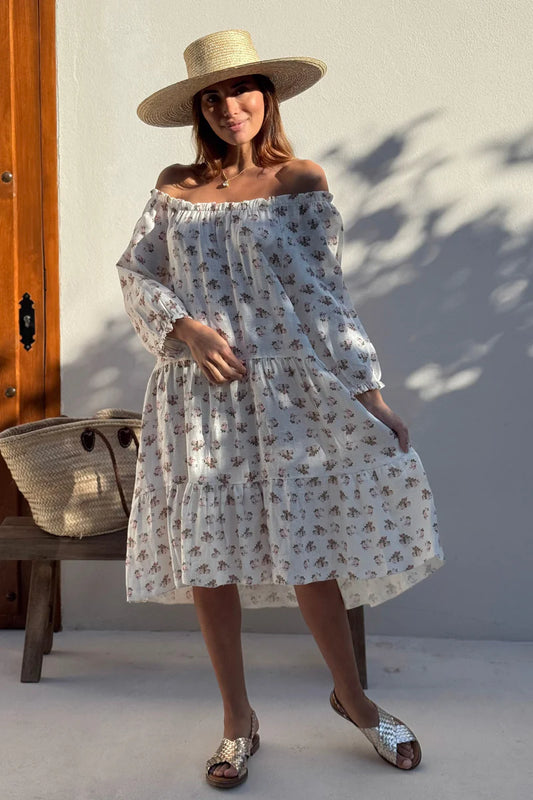 Blümchenkleid ABBY Creme S/M