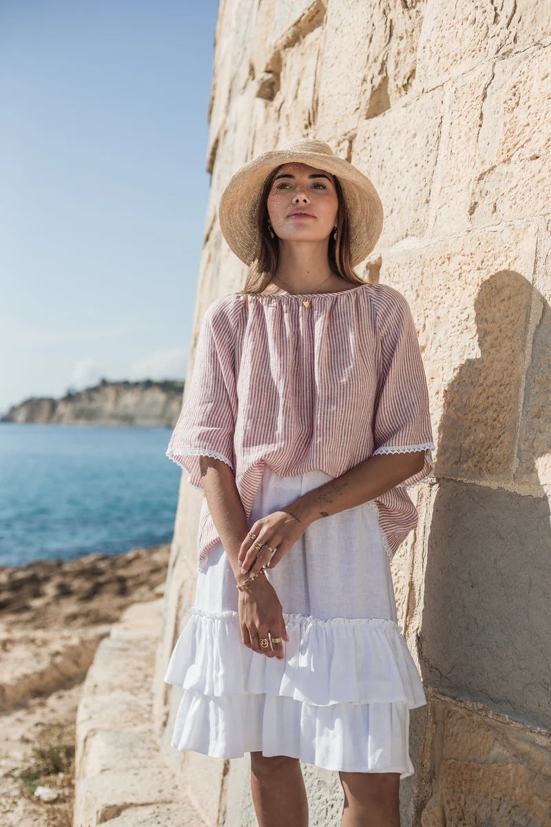 Bluse Alessia Leinen rosa