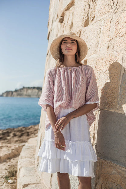 Bluse Alessia Leinen rosa