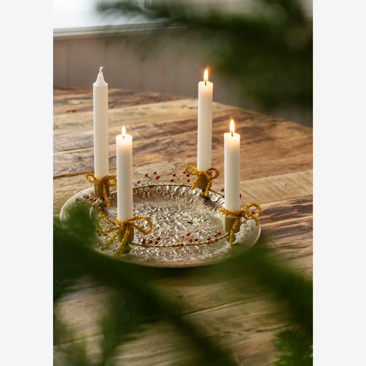 Kerzenhalter / Adventskranz rund mit Verzierung