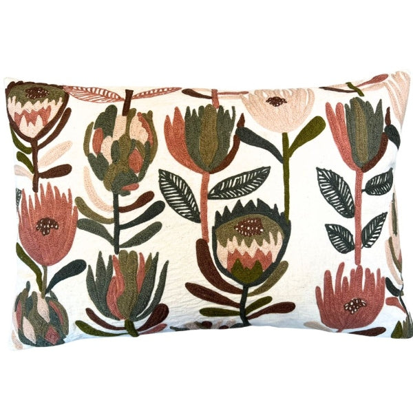 Kissen gestrickte Retro-Blume 40x60cm