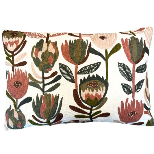 Kissen gestrickte Retro-Blume 40x60cm