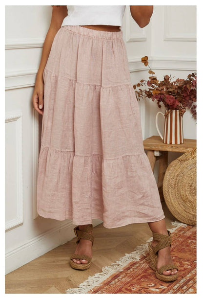 100 % Leinenrock 8348 Rosa