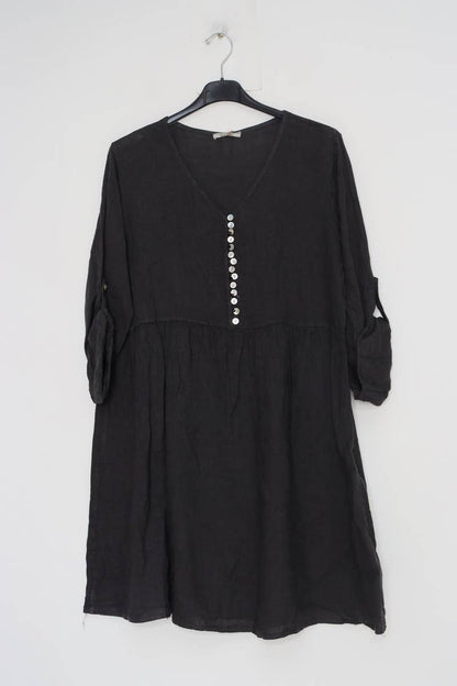 Leinenkleid 100 % Leinen 1139: Anthrazit
