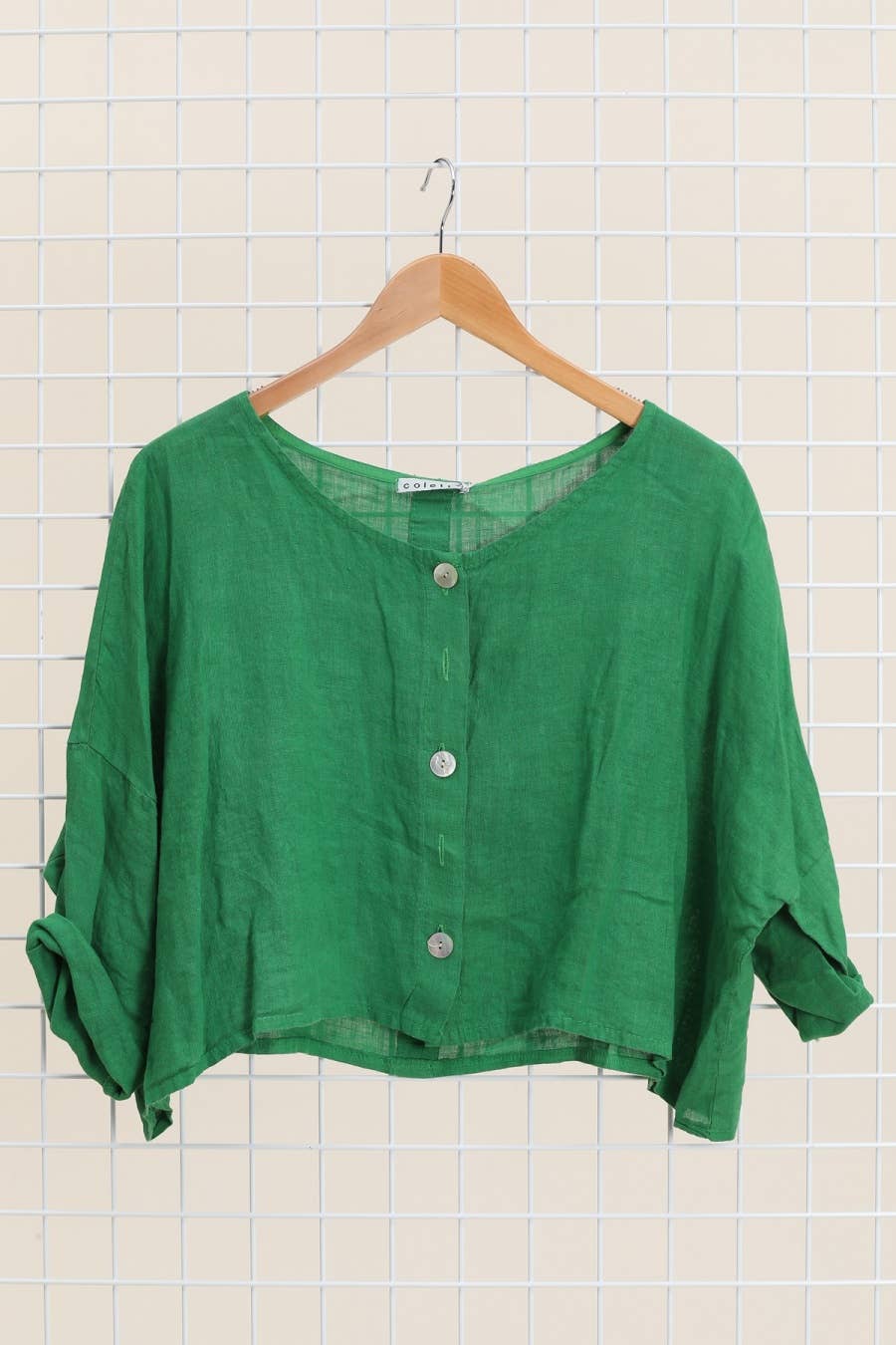 3/4-Arm Leinenjacke 906 aus 100 % Leinen: Blau