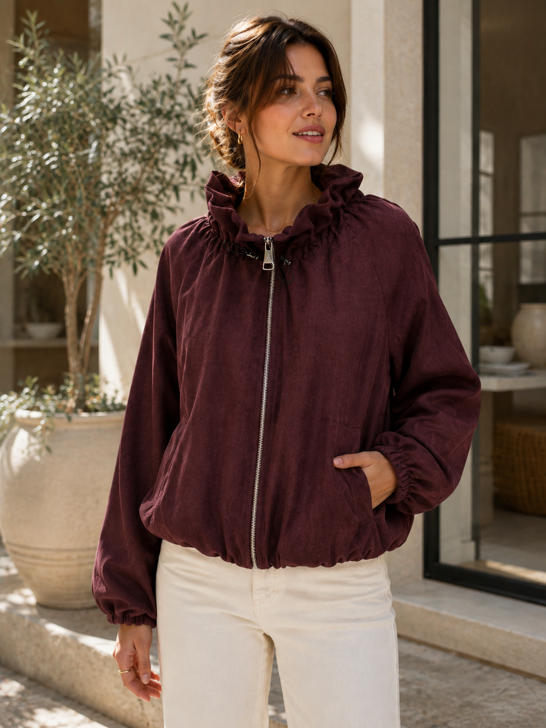 Leichte Damenjacke aus Polyester: Schwarz / 7226 Einheitsgröße