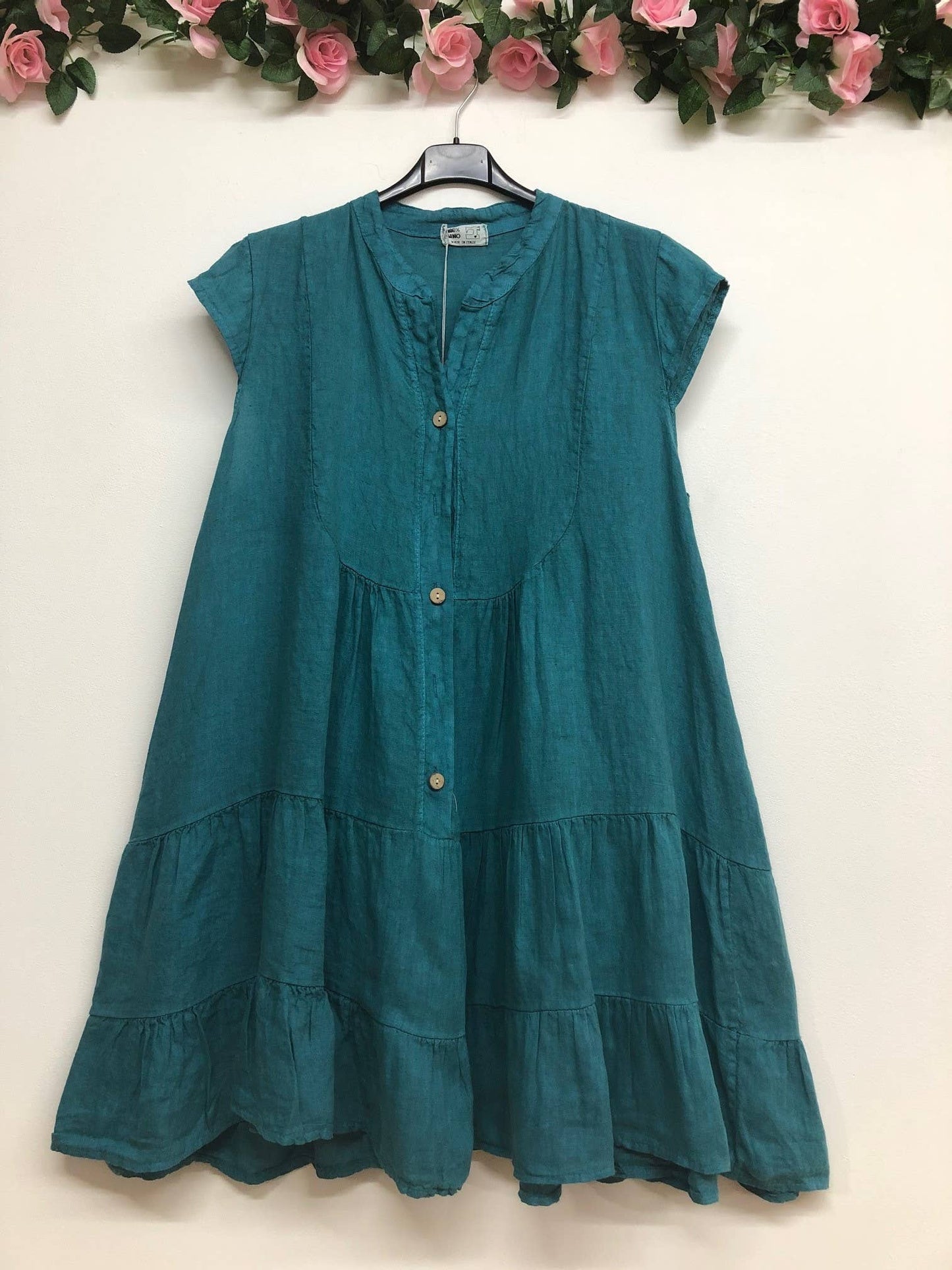Kleid aus 100 % Premium-Leinen: Schwarz