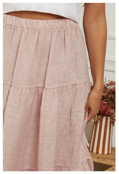 100 % Leinenrock 8348 Rosa