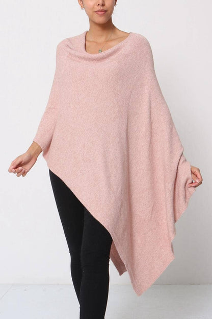 Poncho für Damen mit unsichtbarem Sternenmuster: Rosa