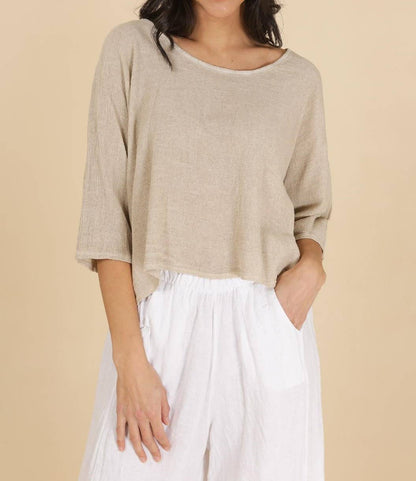 Pullover aus 90 % Baumwolle und 10 % Leinen: Jeans