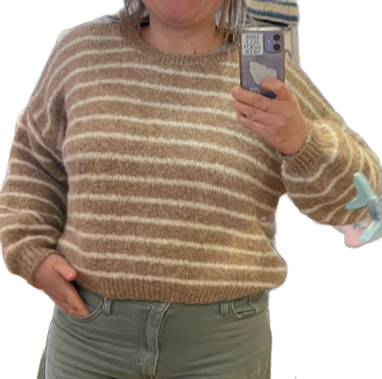 Gestreifter Pullover Camel