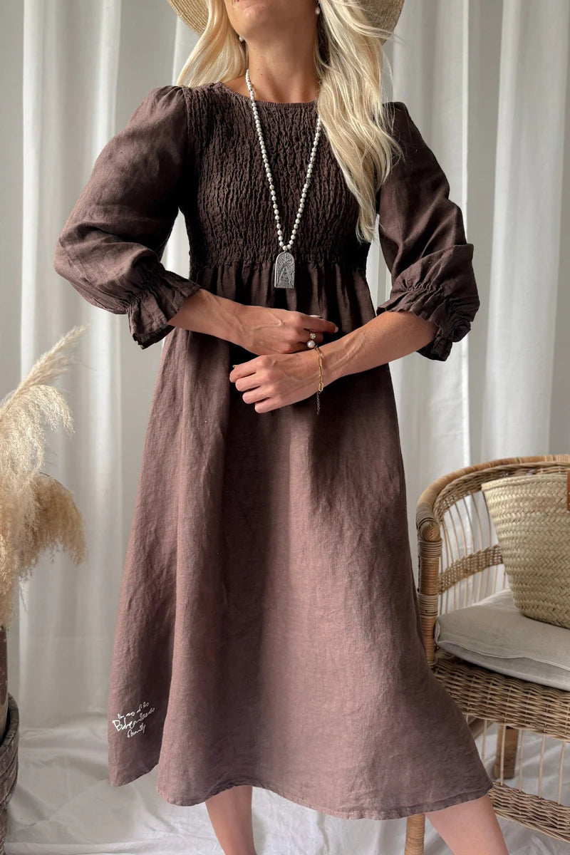 Leinenkleid Kaffee