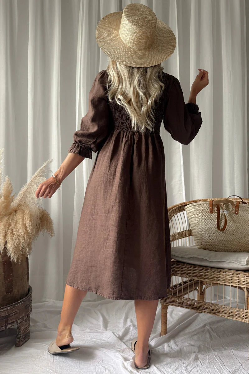 Leinenkleid Kaffee