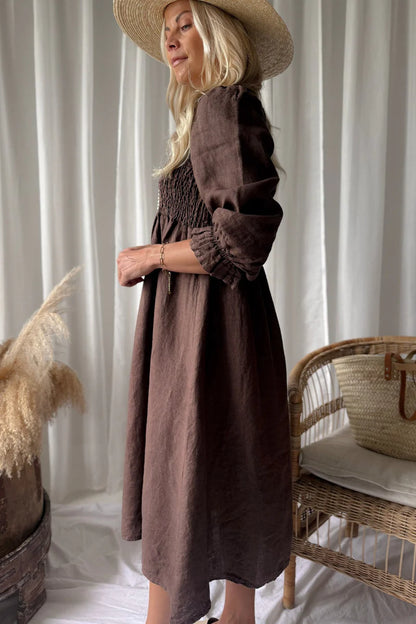 Leinenkleid Kaffee