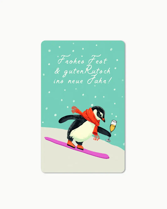 Lunacard Postkarte *Champagne Pinguin