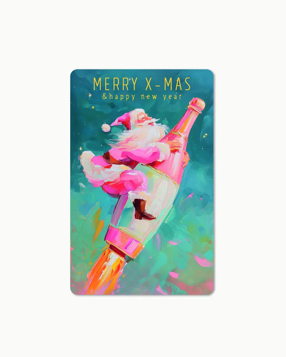 Lunacard Postkarte *Champagne Santa
