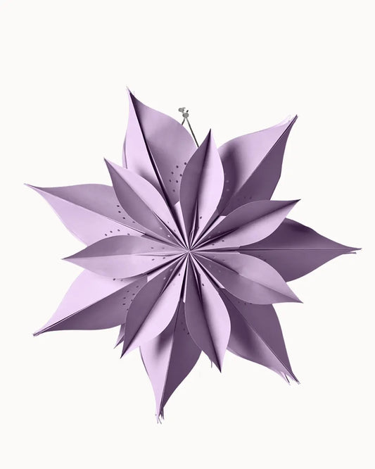 Weihnachtsstern aus Papier. Lavendel