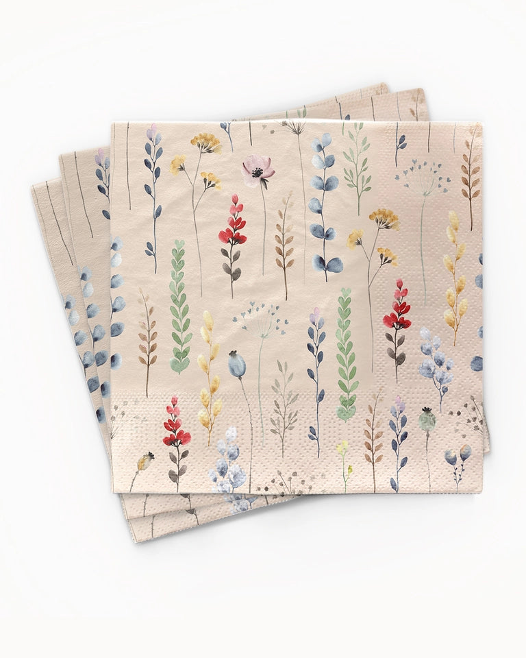Serviette aus Bambus "Watercolor Flowers"