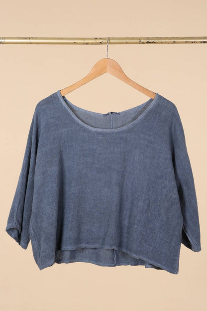 TOP 3791 aus 90 % Baumwolle und 10 % Leinen: Marineblau