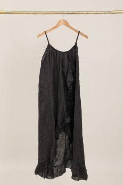 Trägerkleid 72343 100 % Leinen: Anthrazitgrau