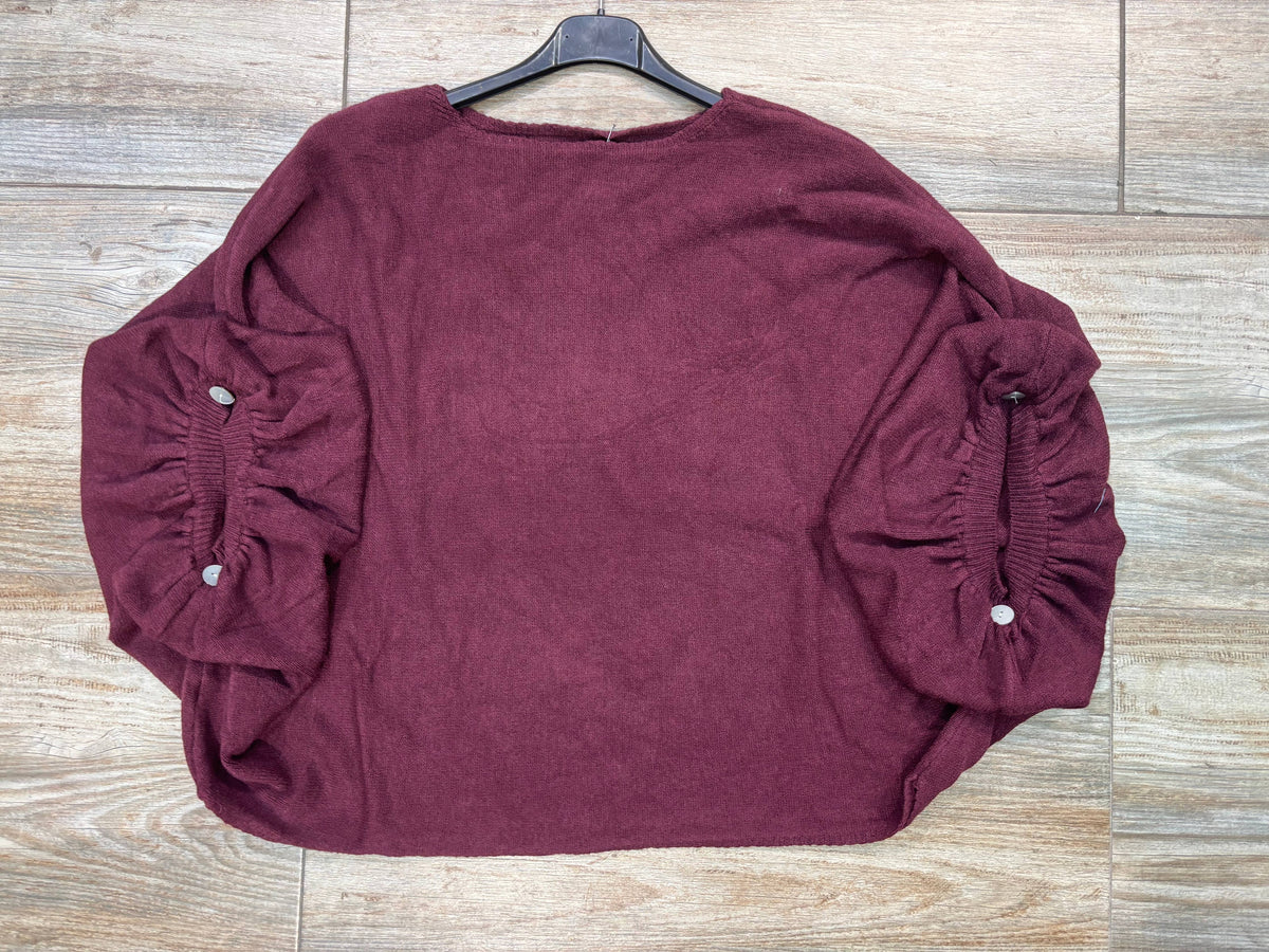 Oversize-Strickpullover mit Fledermausärmeln 22120: Rosa