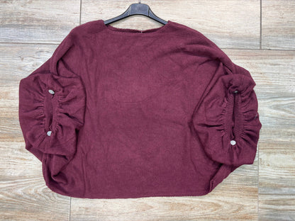Oversize-Strickpullover mit Fledermausärmeln 22120: Rosa