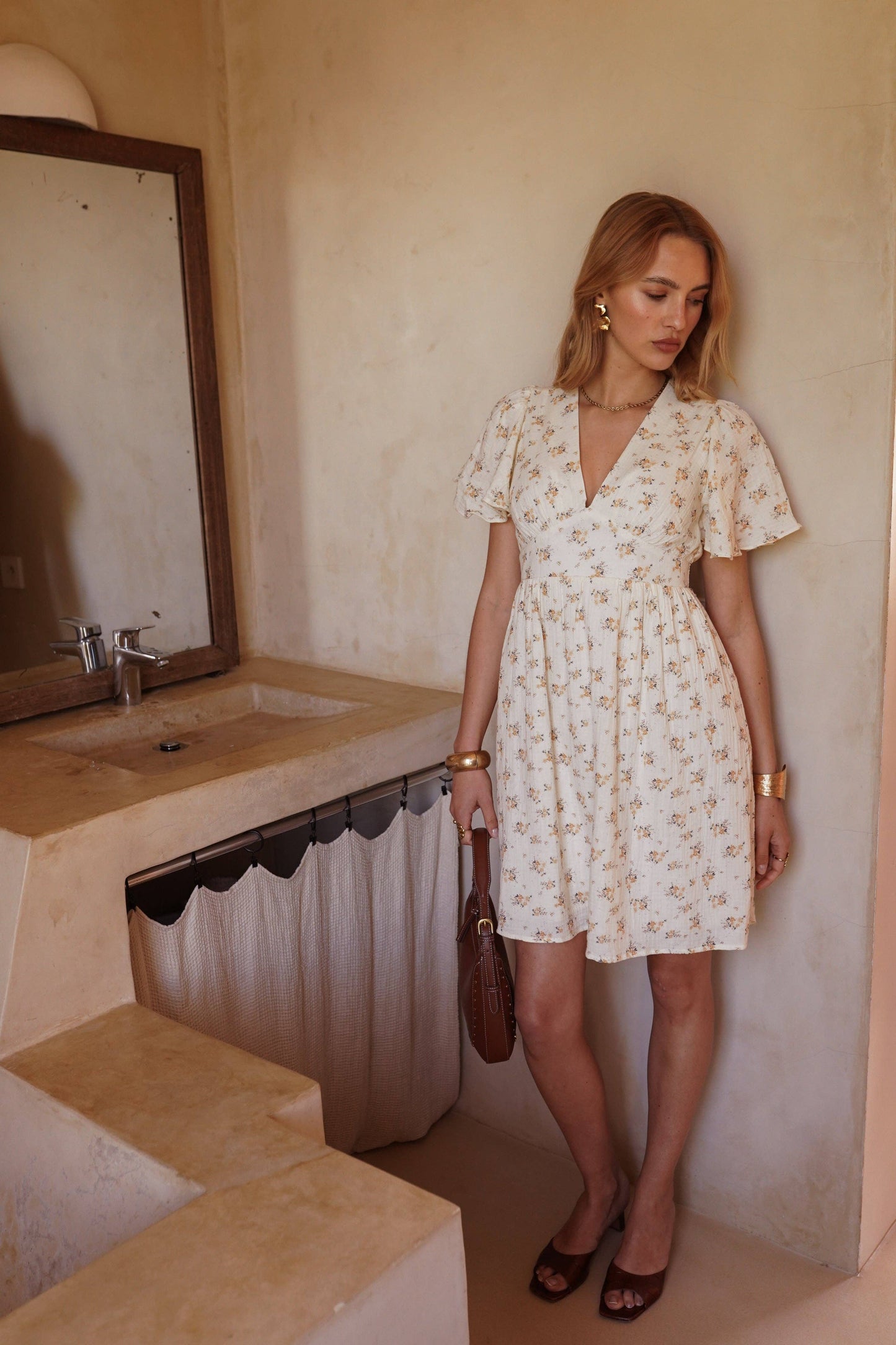 Meteor-Kleid: Beige / L