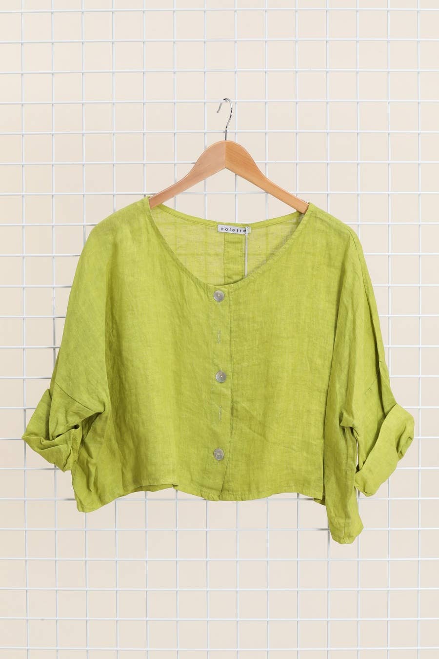 3/4-Arm Leinenjacke 906 aus 100 % Leinen: Blau
