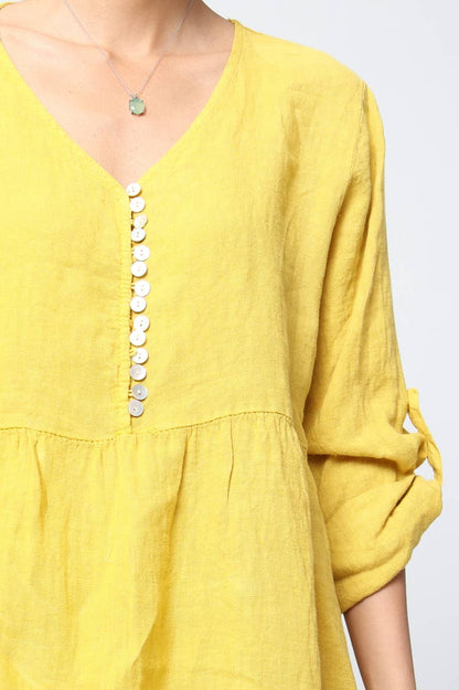 Leinenkleid 100 % Leinen 1139: Anthrazit