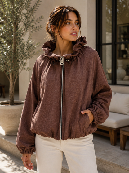 Leichte Damenjacke aus Polyester: Schwarz / 7226 Einheitsgröße