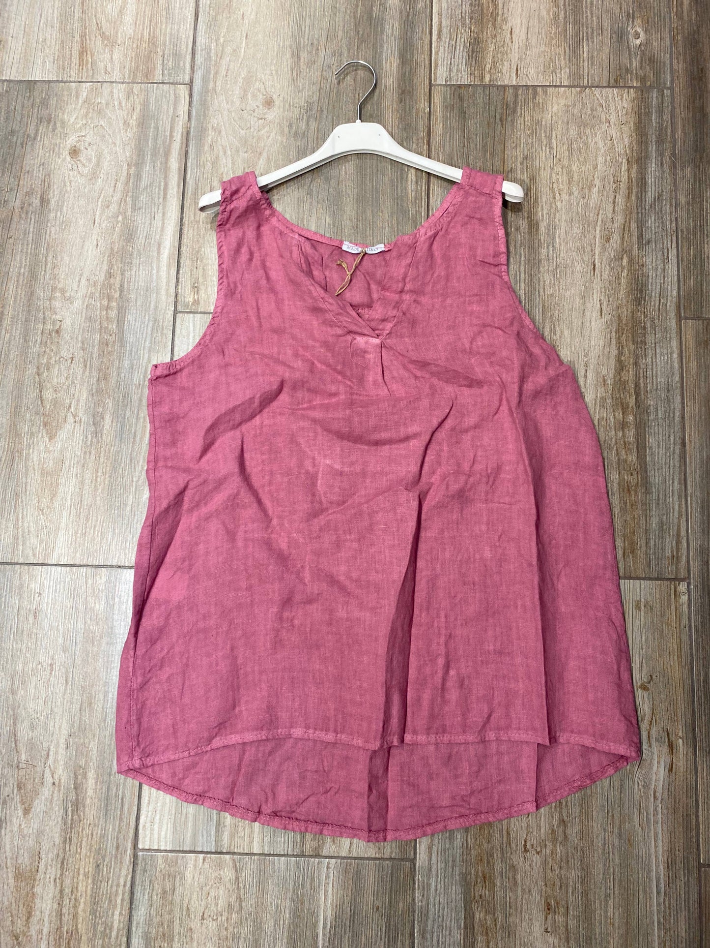 100 % Leinen-Top 38009: Fuchsie