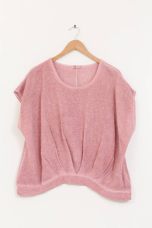 Bluse halb Leinen und halb Baumwolle 10645: Rose