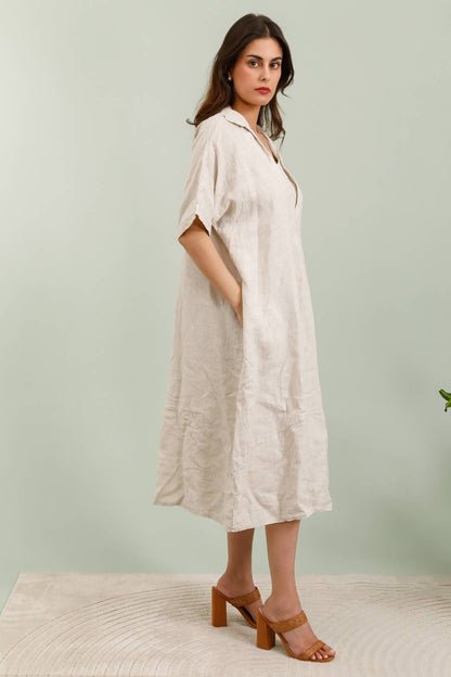 Kleid 2902 aus 100 % Leinen: Rosa