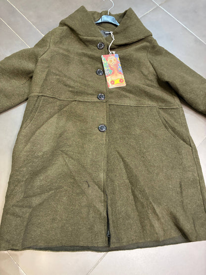 Mantel 80 % Wolle, 20 % Polyester, hergestellt in Italien: Mittelgrau