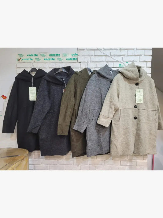 Mantel 80 % Wolle, 20 % Polyester, hergestellt in Italien: Mittelgrau