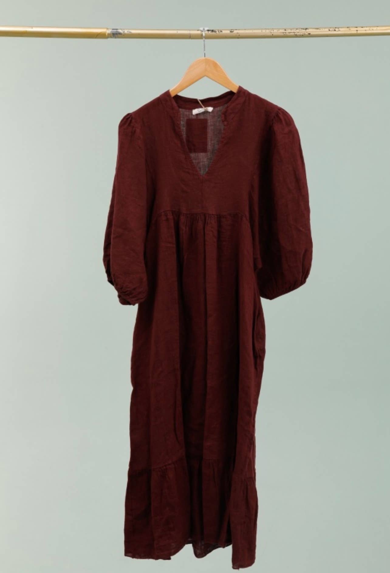 100 % Leinenkleid Bordeaux 1109