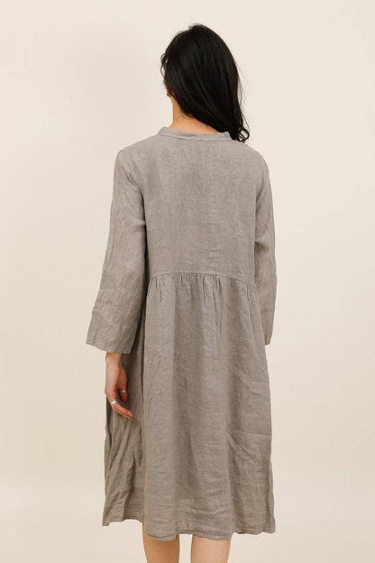 Hemdkleid 8069 100 % Leinen: Senf