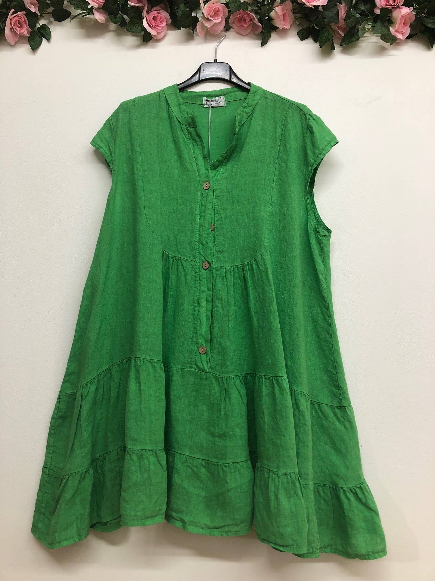 Kleid aus 100 % Premium-Leinen: Schwarz