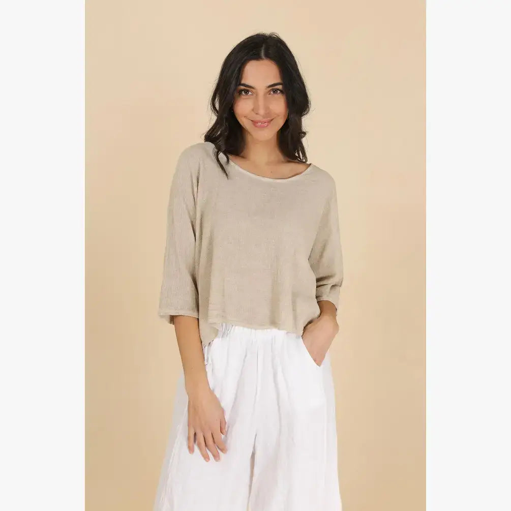 Pullover aus 90 % Baumwolle und 10 % Leinen: Jeans