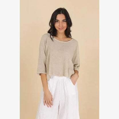 Pullover aus 90 % Baumwolle und 10 % Leinen: Jeans