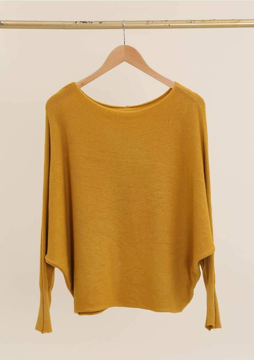 Pullover mit Fledermausärmeln: Senf 0099