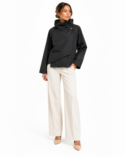 Leichte Jacke mit überkreuztem Stehkragen: Gris / 7690 Einheitsgröße