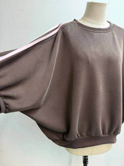 Oversize-Sweatshirt mit Fledermausärmeln: Marron / Taille unique 51511